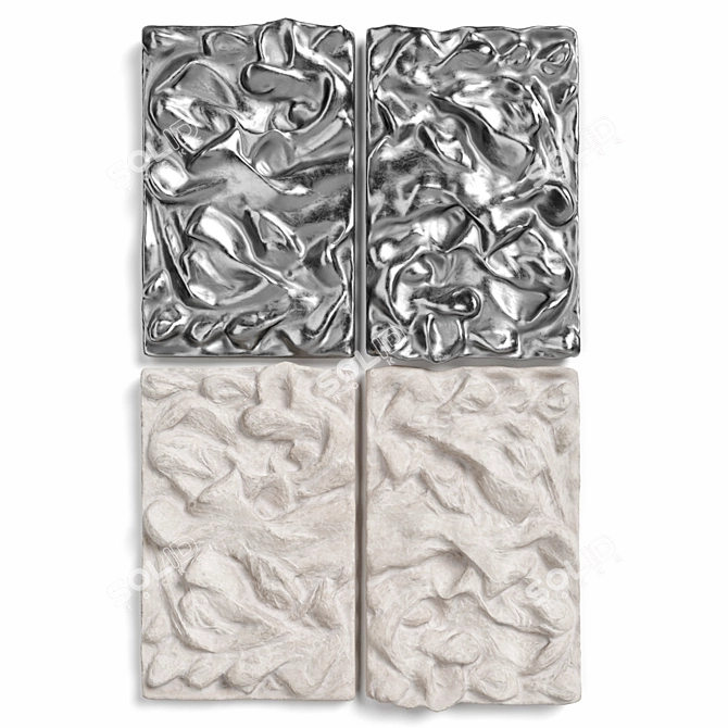 Elegant Relief Metal Panel 3D model image 1