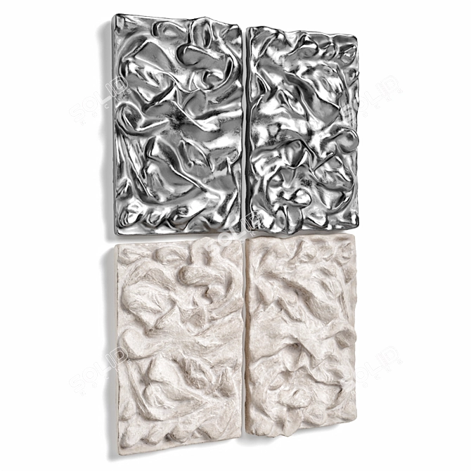 Elegant Relief Metal Panel 3D model image 2