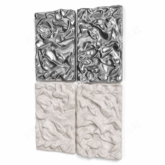 Elegant Relief Metal Panel 3D model image 4