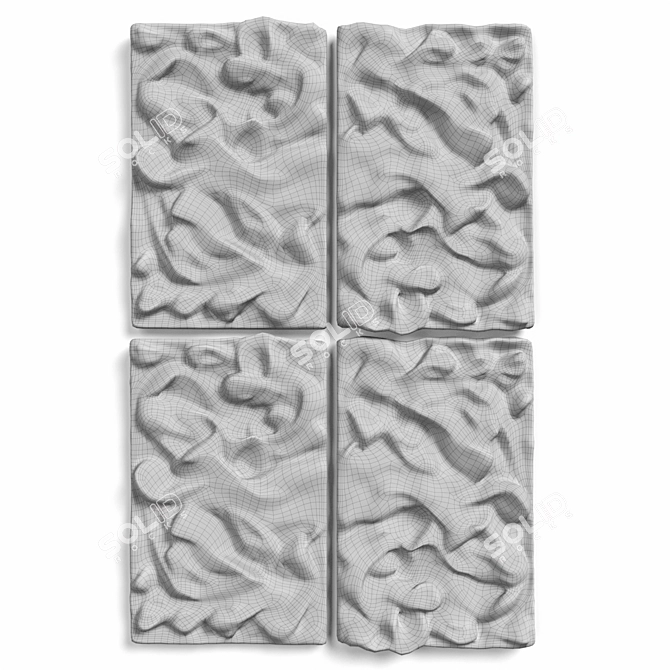 Elegant Relief Metal Panel 3D model image 5