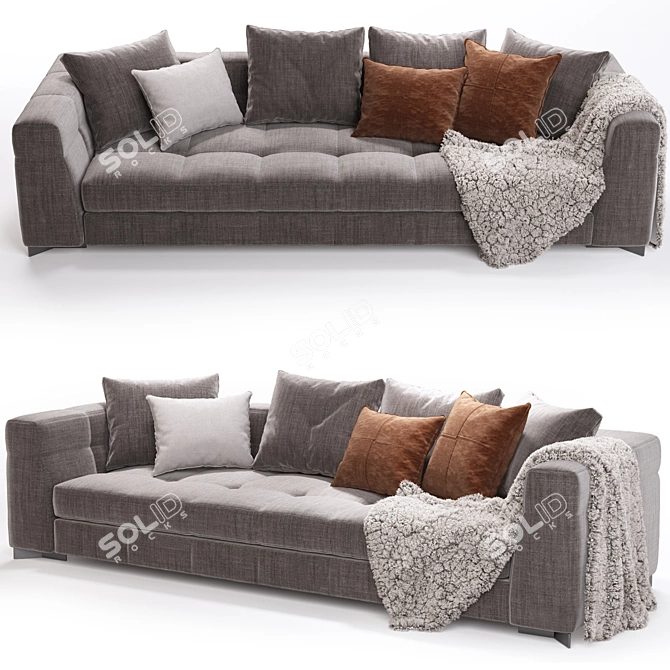 Elegant Minotti Blazer Sofa 3D model image 2