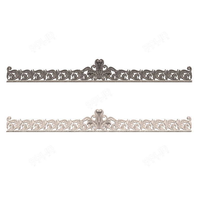 Elegant Zerengiz Ornament Decoration 3D model image 5