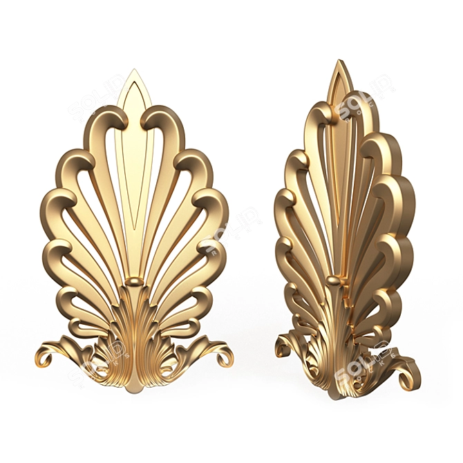 Elegant Shell Carving Decoration 3D model image 1