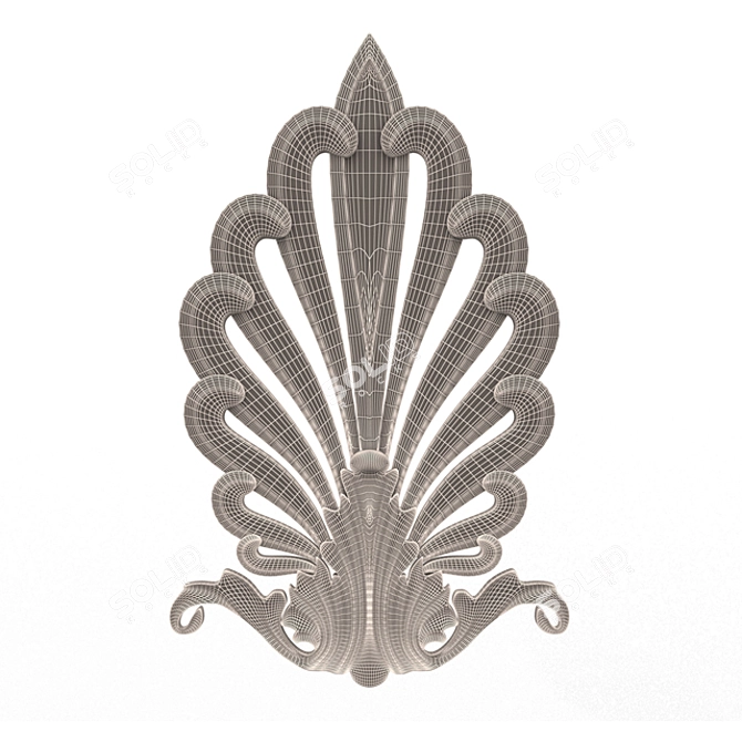 Elegant Shell Carving Decoration 3D model image 2