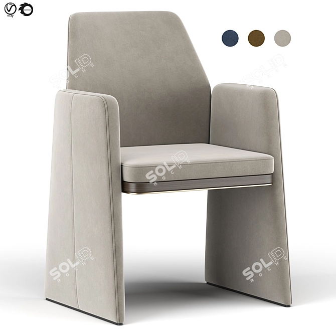 Sleek and Stylish Anthony Chair 3D model image 1