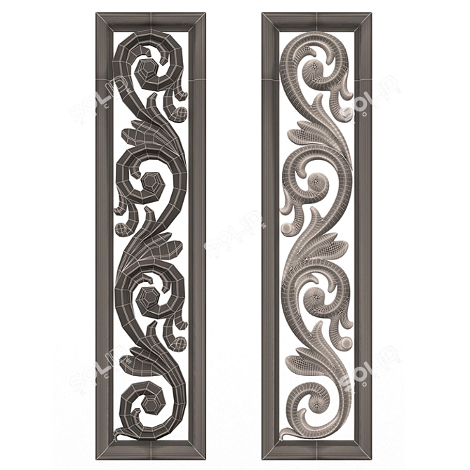 Elegant 3D Decorative Panel 3D model image 2