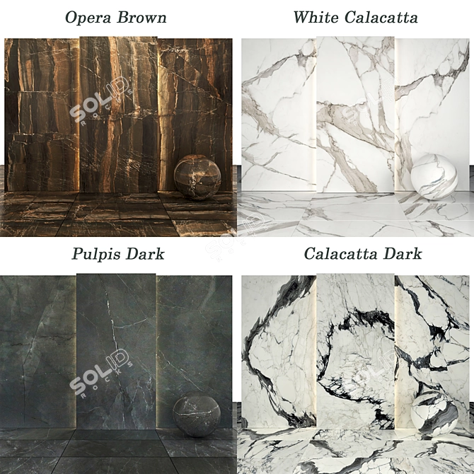 Marble 06 Collection: Calacatta, Pulpis, Opera 3D model image 2