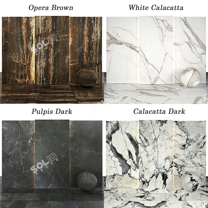 Marble 06 Collection: Calacatta, Pulpis, Opera 3D model image 3