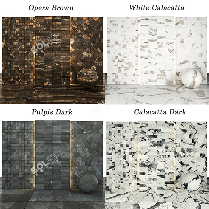 Marble 06 Collection: Calacatta, Pulpis, Opera 3D model image 4