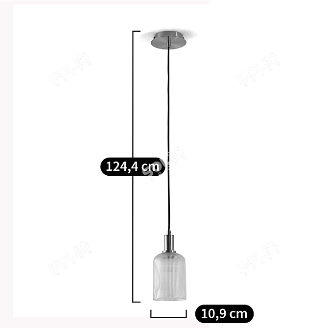 Brass Cut Glass Lamp 3D model image 4