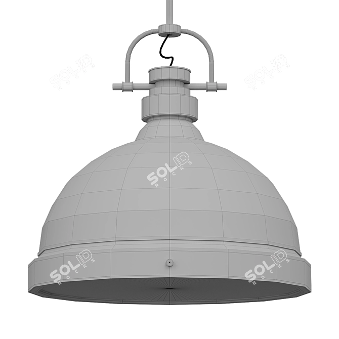 Timeless Dome Pendant Light with Rod 3D model image 2