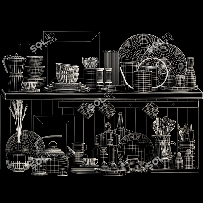 Modern Kitchen Tools Set 3D model image 6