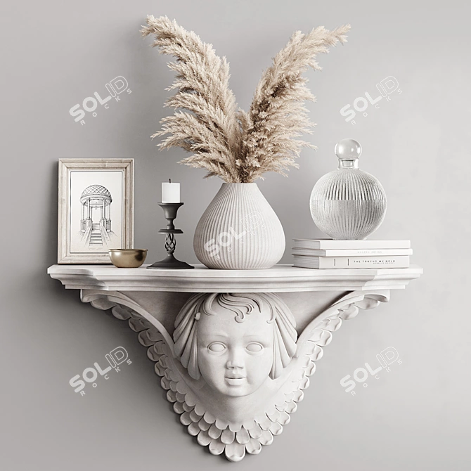 Elegant Decor Shelf Set 3D model image 1