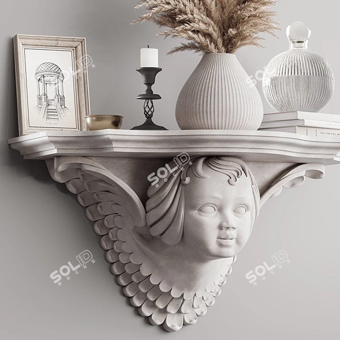 Elegant Decor Shelf Set 3D model image 2