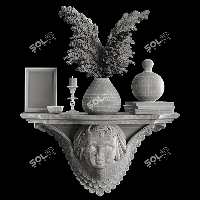 Elegant Decor Shelf Set 3D model image 6