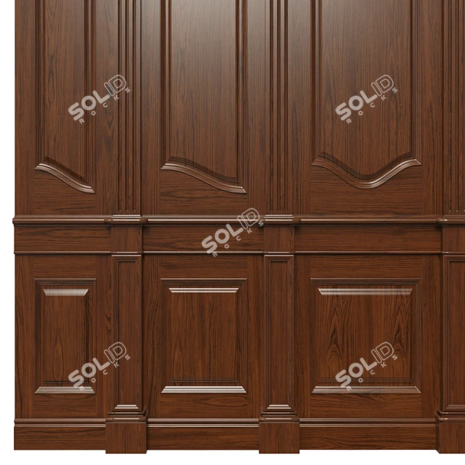 Wooden Panel Set 400-700: Textured UVW, Dif, Ref, Glos, Normal 3D model image 4