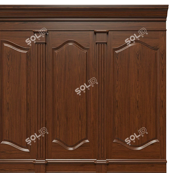 Wooden Panel Set 400-700: Textured UVW, Dif, Ref, Glos, Normal 3D model image 5