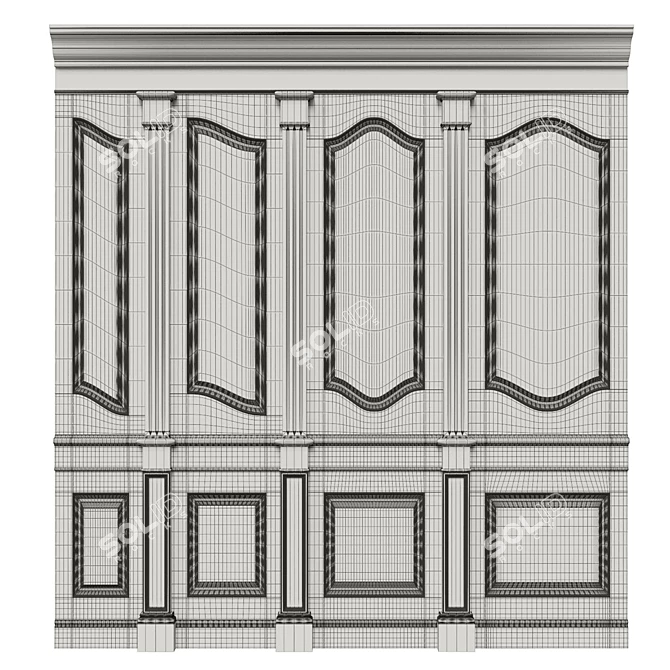 Wooden Panel Set 400-700: Textured UVW, Dif, Ref, Glos, Normal 3D model image 6