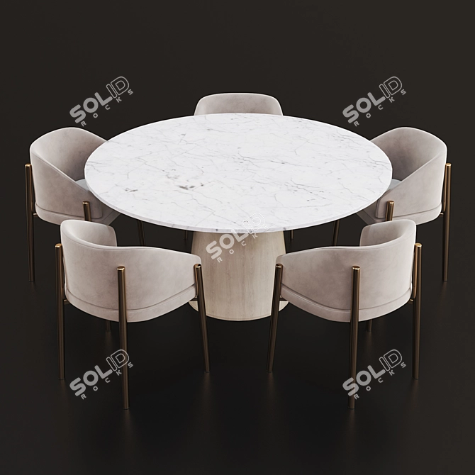 Modern Dining Set: Stylish 2014 Design 3D model image 2