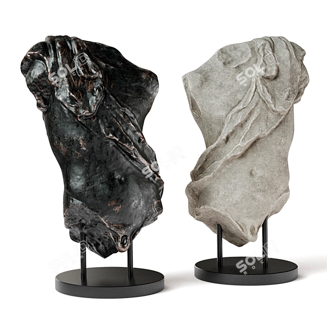 Roman Torso Bust Sculpture 3D model image 1