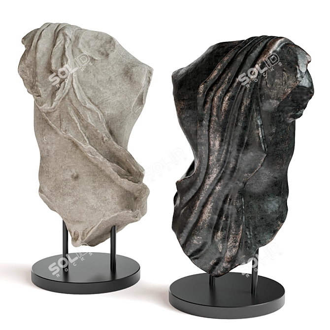 Roman Torso Bust Sculpture 3D model image 3