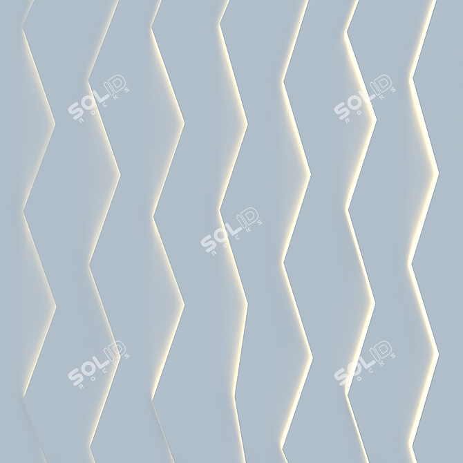 3D Panels with Angular Forms 3D model image 1