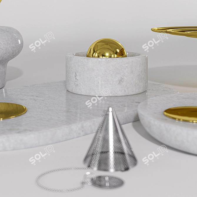 Elegant Stone Kitchen Essentials 3D model image 2