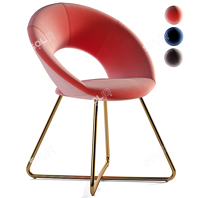 Chic Accent Chair: Duhome Velvet Padded 3D model image 1