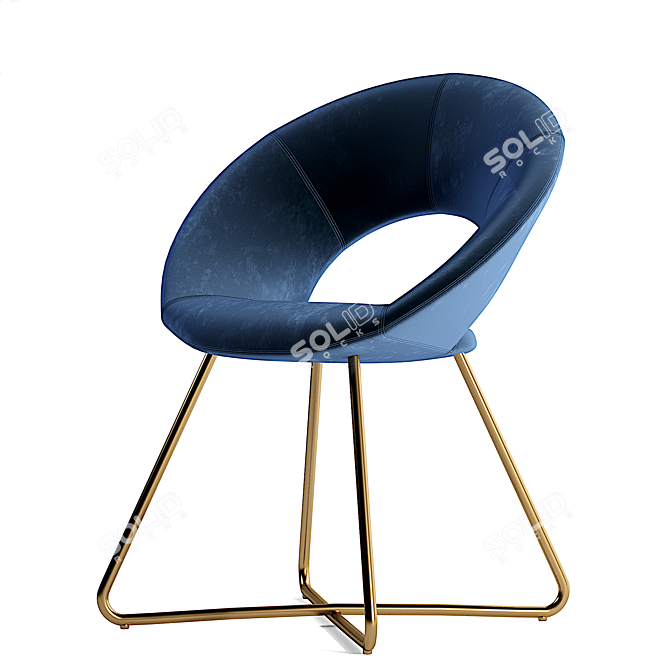 Chic Accent Chair: Duhome Velvet Padded 3D model image 2