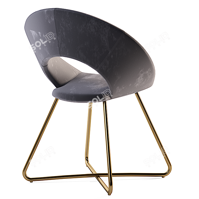 Chic Accent Chair: Duhome Velvet Padded 3D model image 3