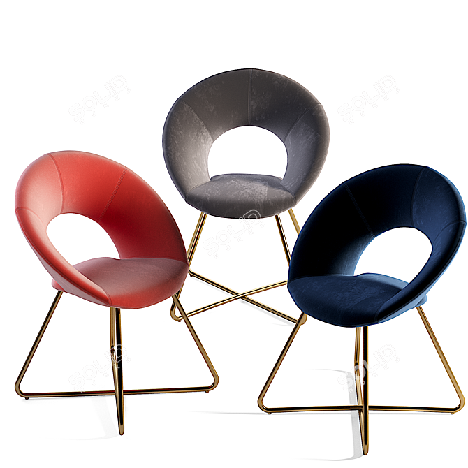 Chic Accent Chair: Duhome Velvet Padded 3D model image 4