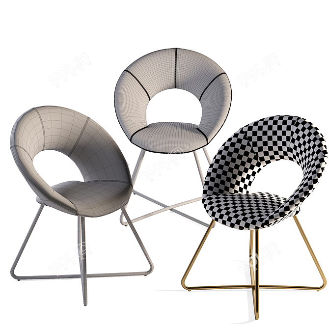 Chic Accent Chair: Duhome Velvet Padded 3D model image 5