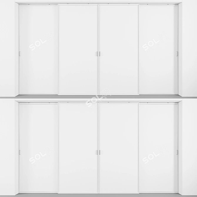 Embossed Glass Sliding Doors 3D model image 5