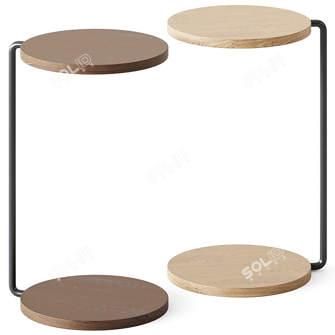 Elegant Walnut Side Table 3D model image 1