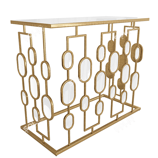 Elegant Mirrored Console Table 3D model image 1