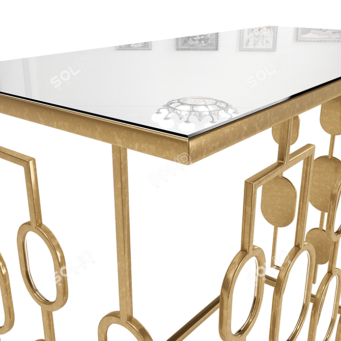 Elegant Mirrored Console Table 3D model image 3