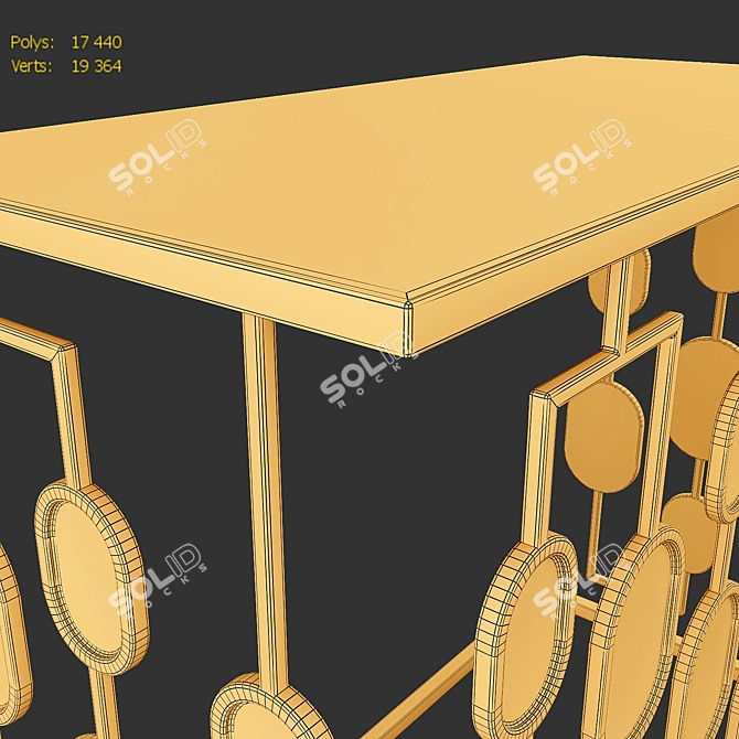 Elegant Mirrored Console Table 3D model image 5