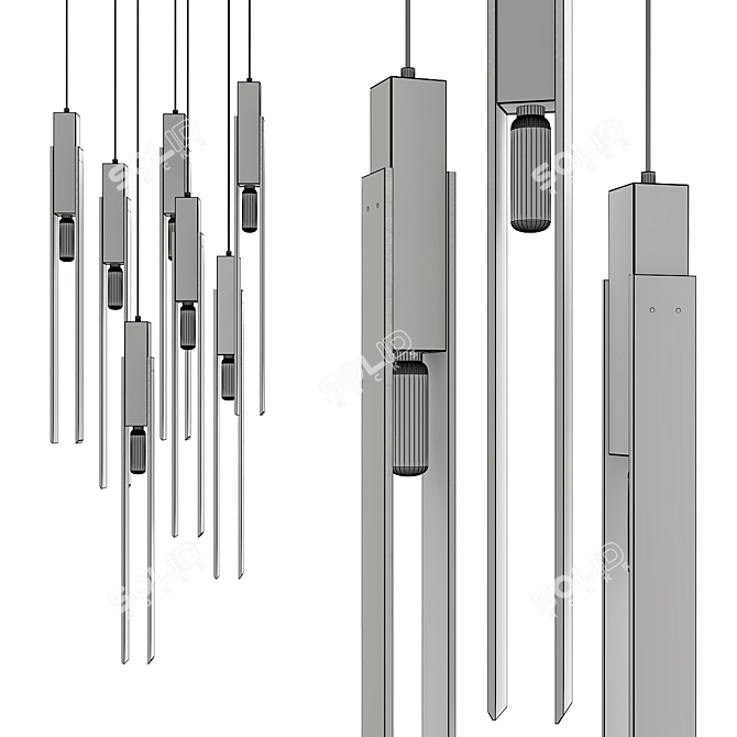 Stylish GIVA Pendant Chandelier 3D model image 2