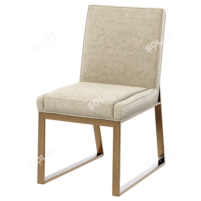 Elegant Iris Brass Side Chair 3D model image 3