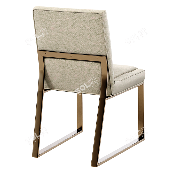 Elegant Iris Brass Side Chair 3D model image 4