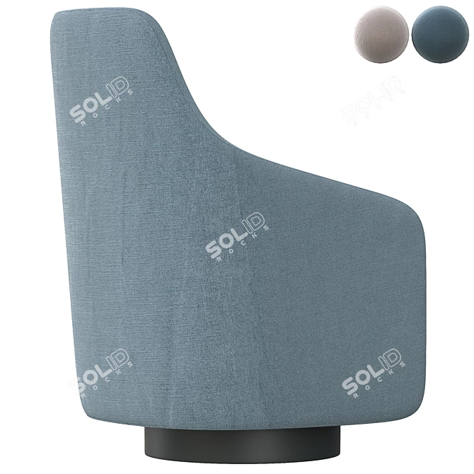 ErgoSwivel Fabric Armchair 3D model image 3