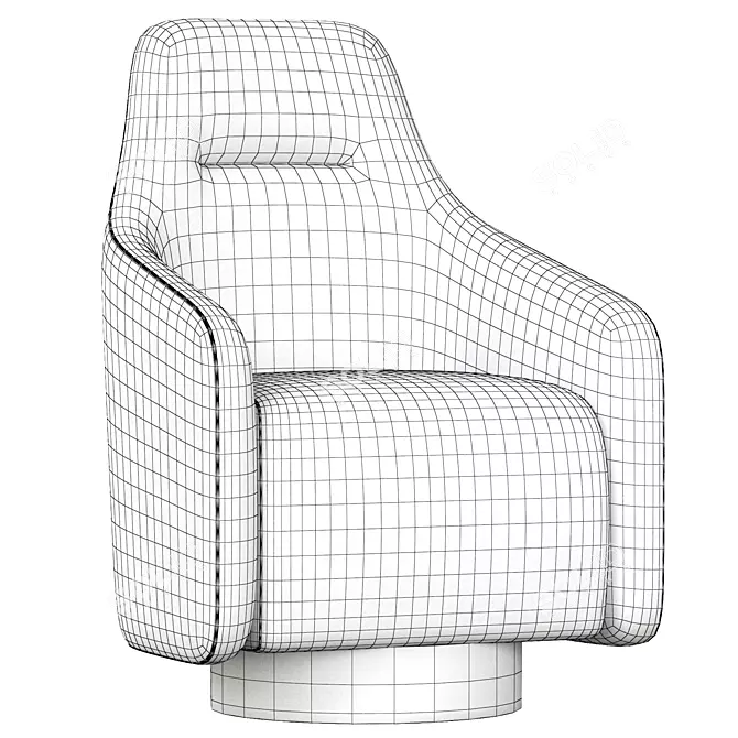 ErgoSwivel Fabric Armchair 3D model image 4