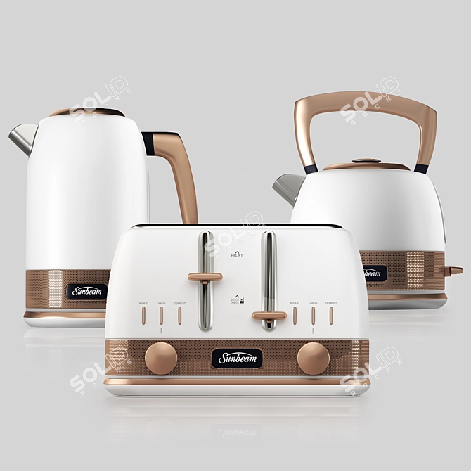 Sunbeam Bronze Appliances: Stylish and Functional 3D model image 1