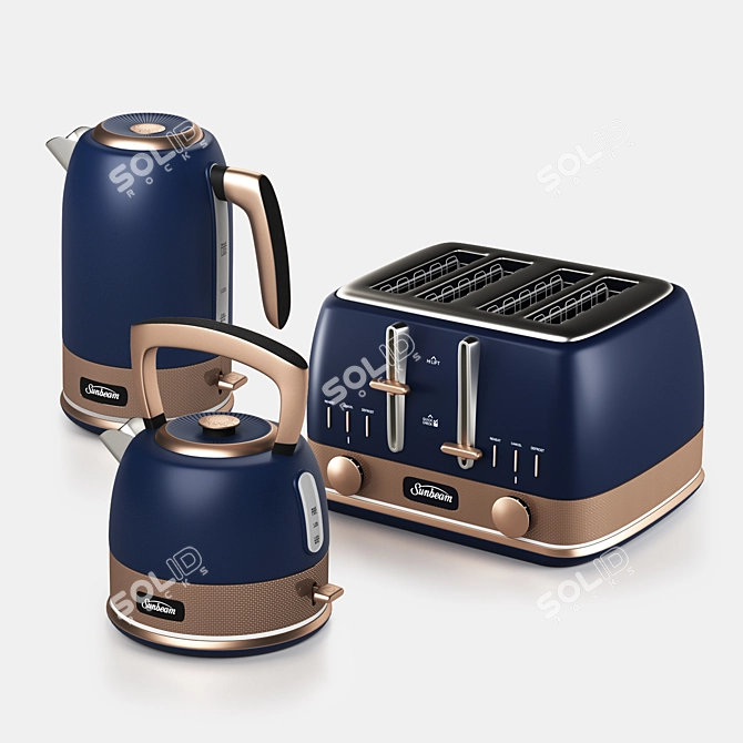 Sunbeam Bronze Appliances: Stylish and Functional 3D model image 3