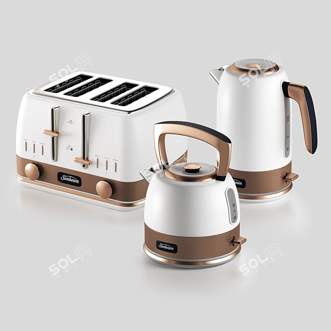 Sunbeam Bronze Appliances: Stylish and Functional 3D model image 4