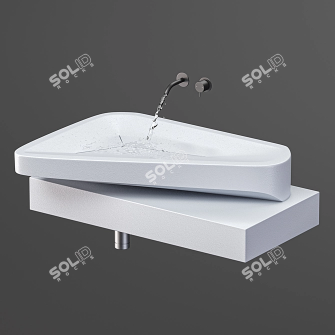 Modern Minimal Monilit Sink 3D model image 2