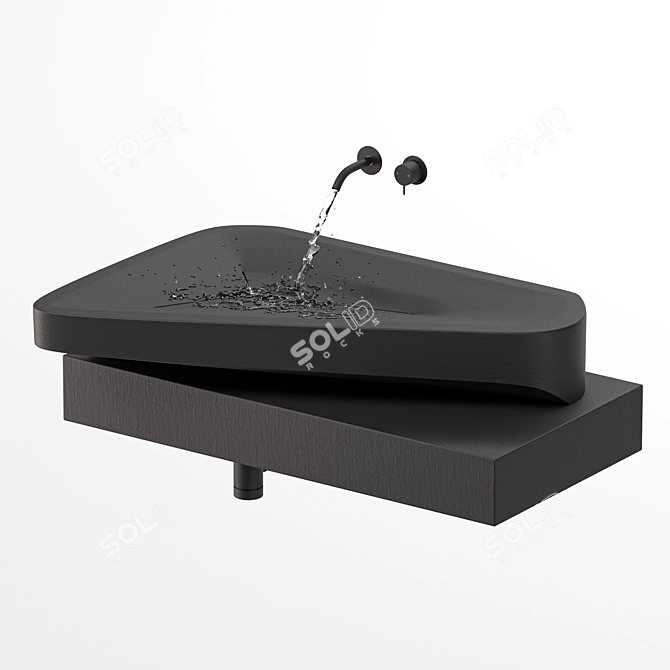 Modern Minimal Monilit Sink 3D model image 4