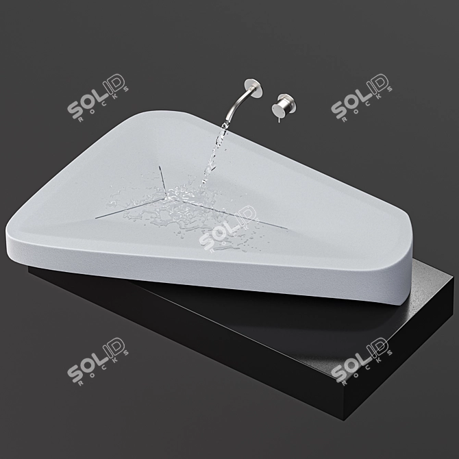 Modern Minimal Monilit Sink 3D model image 5