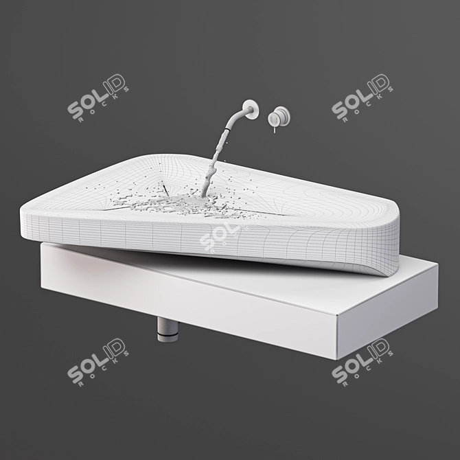 Modern Minimal Monilit Sink 3D model image 7