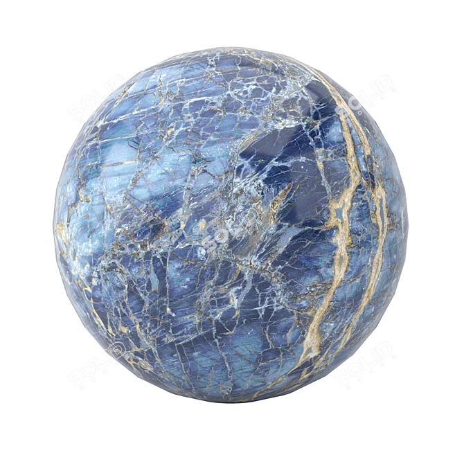 Blue Marble Ceramic with Gold Veins 3D model image 3